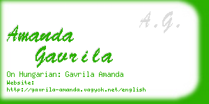 amanda gavrila business card